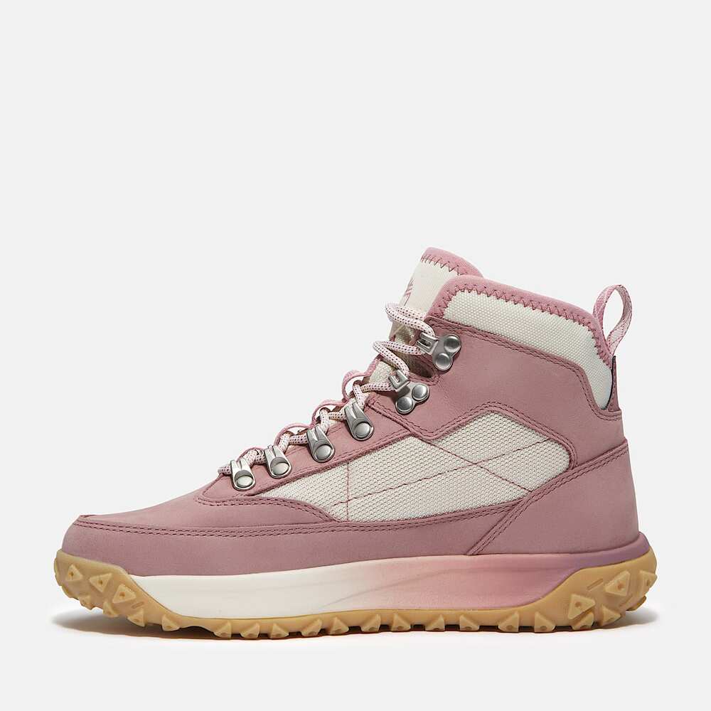 TIMBERLAND WOMEN'S 9.5 GREENSTRIDE MOTION 6 MID LACE SNEAKER PINK NUBUCK NIB - Picture 6 of 7